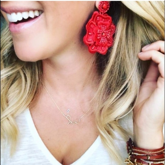 Stella & Dot | Retired Coral Red Hand-beaded Ella Grace Earrings - Picture 7 of 7